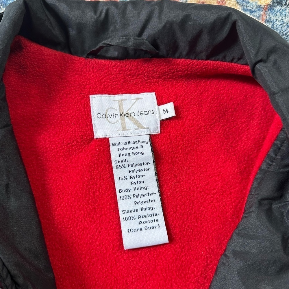 Vintage Calvin Klein Fleece Lined Zip-up Jacket Medium - Picture 3 of 4